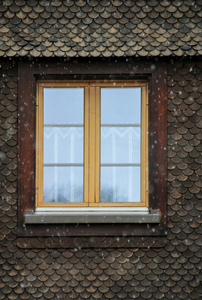 在冬天从奥地利传统窗口