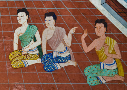 传统的泰式风格绘画艺术的杰作