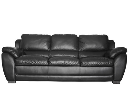 现代的黑色皮沙发
