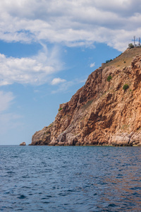 夏天视图海岸。苏达克海滩。乌克兰黑海