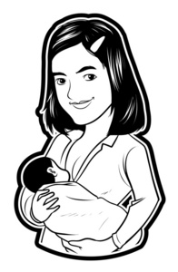母乳喂养的婴儿的插图