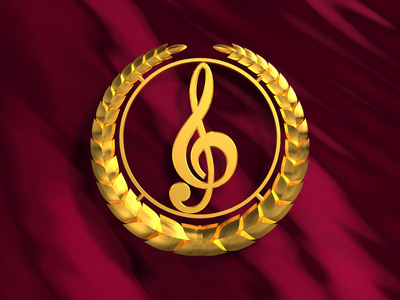 金色高音谱号图片