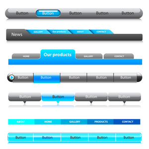 web 菜单标头集。矢量