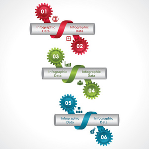 创意齿轮信息图形选项横幅图片