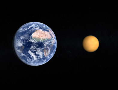 土星的卫星行星地球和土星卫星土卫六照片