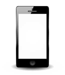 孤立的白色背景智能手机上的黑色智能手机