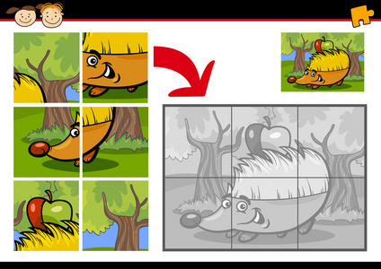 卡通刺猬拼图益智游戏