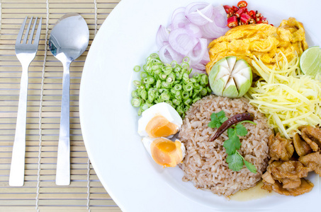 炸虾饭粘贴，泰国食品