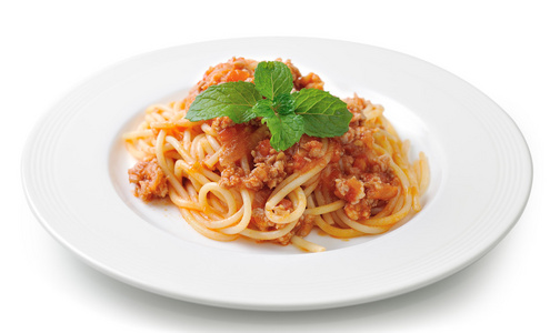 番茄牛肉烩意粉意大利面照片