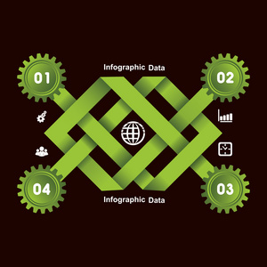 创意齿轮信息图形选项横幅