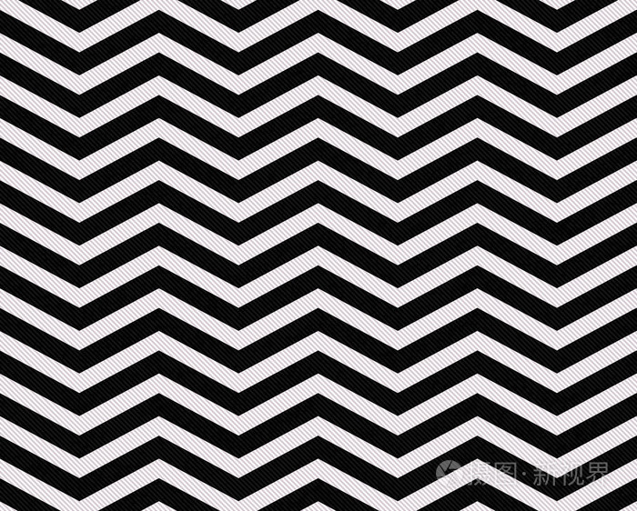 黑色和白色的锯齿形纹理的织物背景