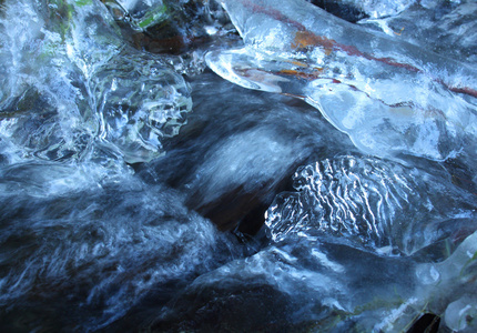 水和冰在溪