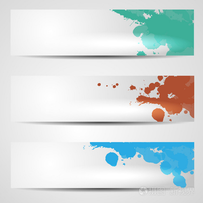 多彩溅抽象白色横幅插画-正版商用图片1du4hz-摄图新视界