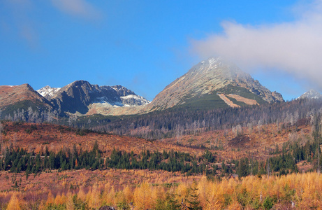 在秋天，斯洛伐克高塔特拉山区