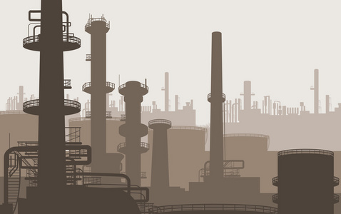 电厂剪影图片