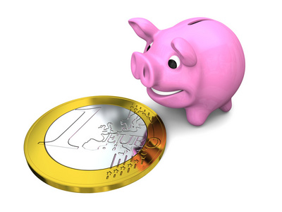 欧元硬币储蓄罐图片