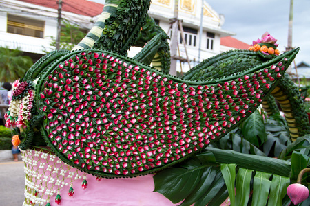 泰国风格的艺术，用香蕉叶