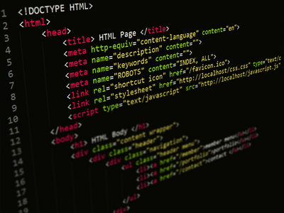 在文本编辑器中的 html 脚本的代码