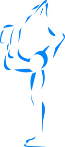 蓝色的花样滑冰运动员图标图片