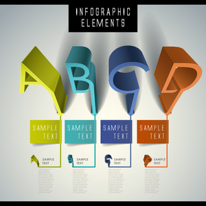 抽象的 3d 字母表图表