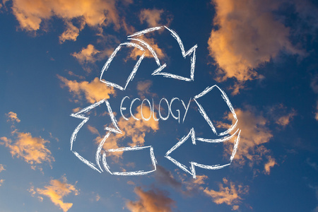 绿色经济 回收具有天空模式的符号