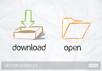矢量涂鸦图标下载和打开