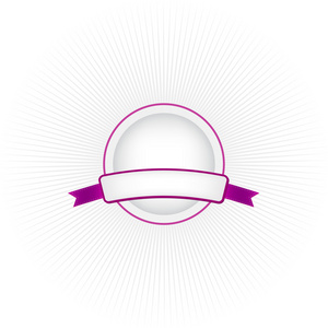 紫圆矢量促销横幅徽章着用丝带装饰