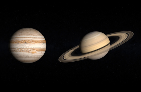 行星木星和土星Planeten Jupiter und Saturn