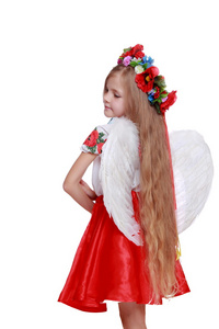 在一个美丽的乌克兰服装的小天使