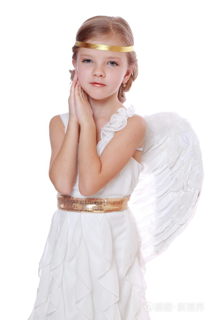 可爱天使的小女孩