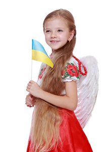 国家的乌克兰套装的女孩