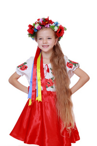 在乌克兰民族服装的女孩