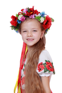 在乌克兰民族服装的女孩