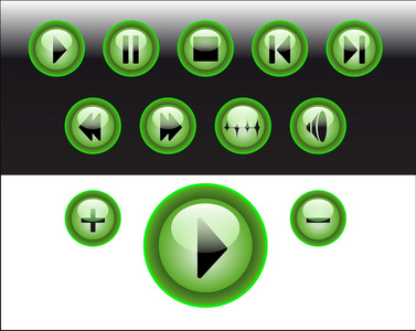 绿色媒体播放器按钮