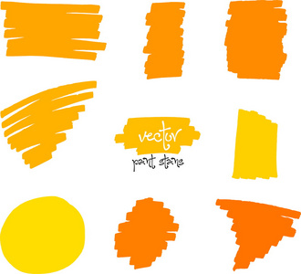 黄色和橙色的画笔描边