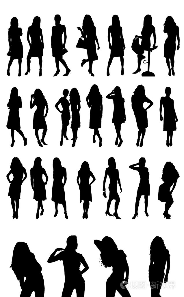 抽象的黑人女性时尚剪影