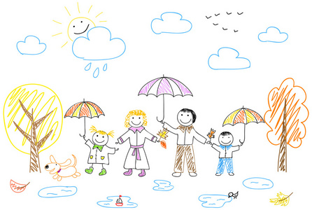 幸福家庭插图图片