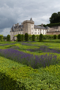 花园和在法国卢瓦尔河谷城堡 de villandry