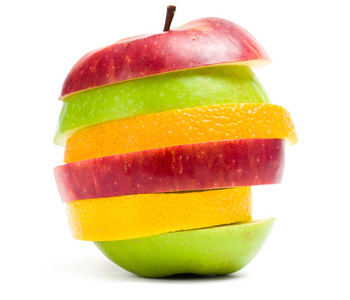 切片水果中的苹果形状