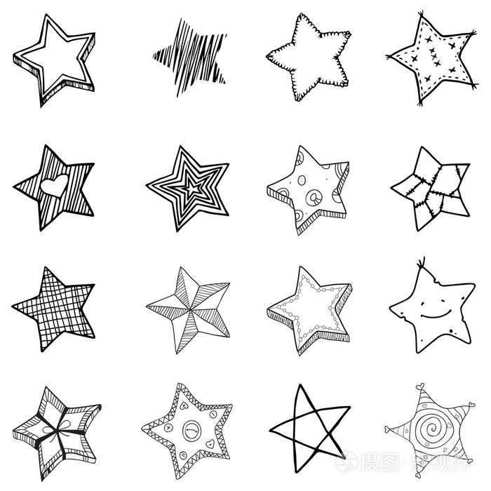 16简单手工绘制的星星形状