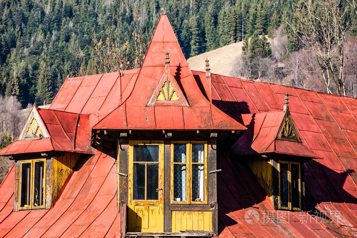 传统波兰木制小屋从华沙，波兰