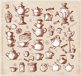 茶对象的草图