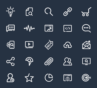 概述了 seo 图标集