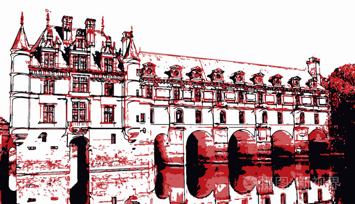 波普艺术舍农索城堡或舍农索城堡