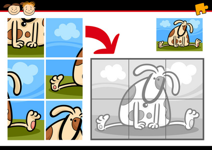 perro de dibujos animados juego de puzzles卡通狗拼图益智游戏