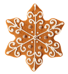 明星被隔绝在白色背景上的形状圣诞姜饼