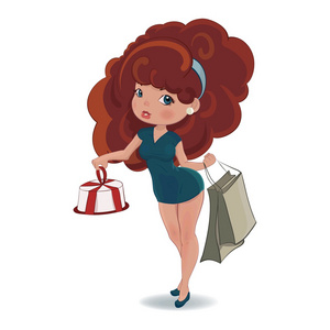 购物的可爱女人图片