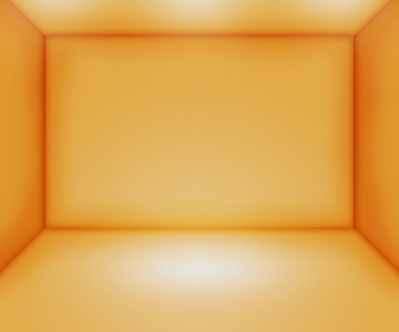 橙色的空房间背景