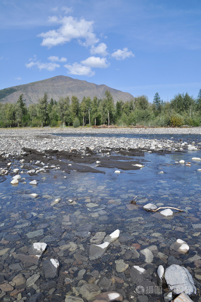 山区河流的卵石银行