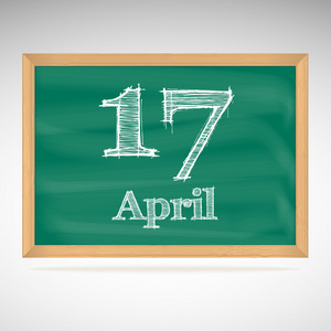 4 月 10 日，用粉笔在黑板上的题词